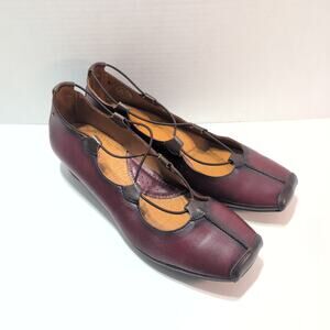 Pikolinos Gandia Wedge Mary Jane Ghillie Lacing Garnet Red Women's 11/11.5